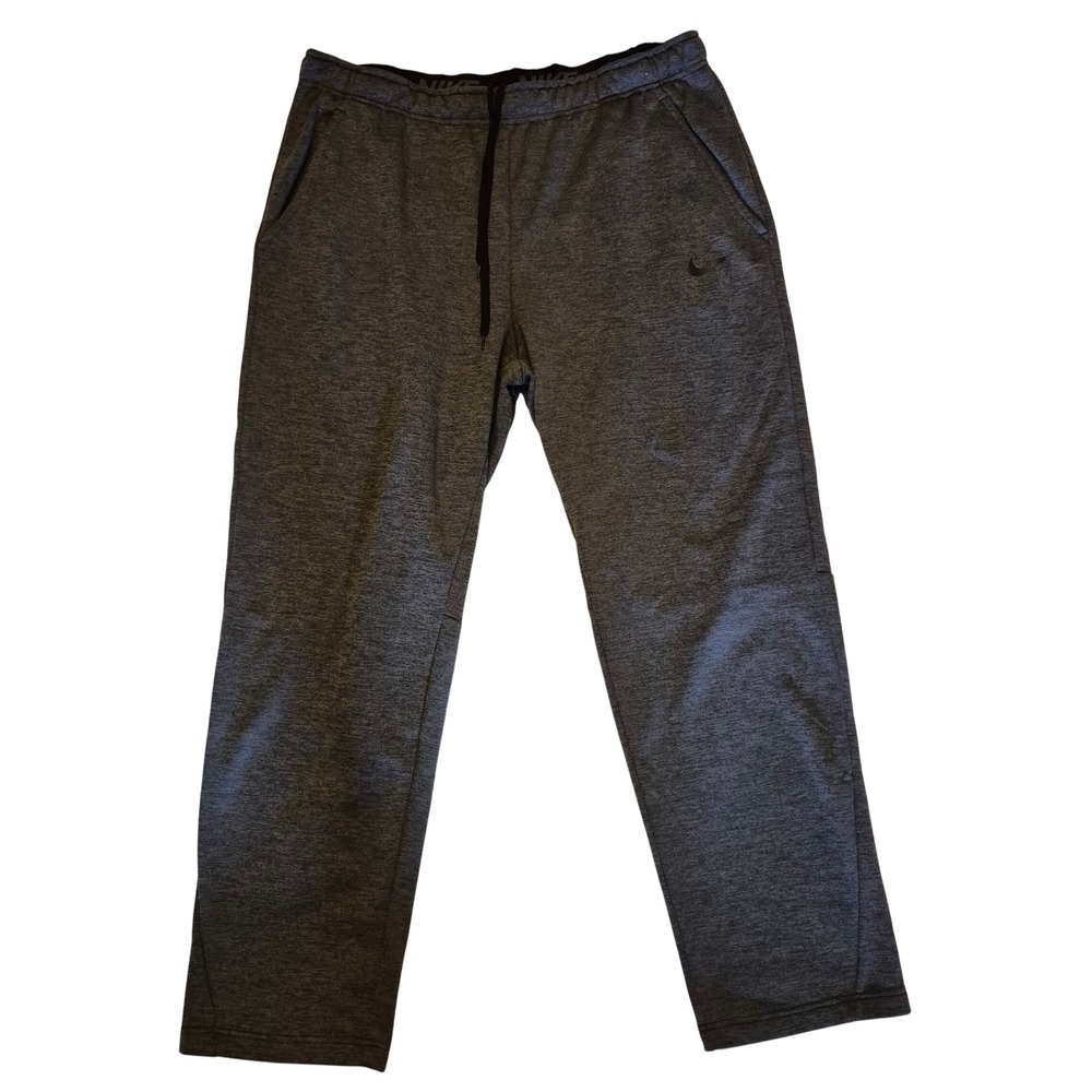 Nike Dri-FIT Pants Men XXL Training Heathered Fleece Straight Leg Charcoal Gray